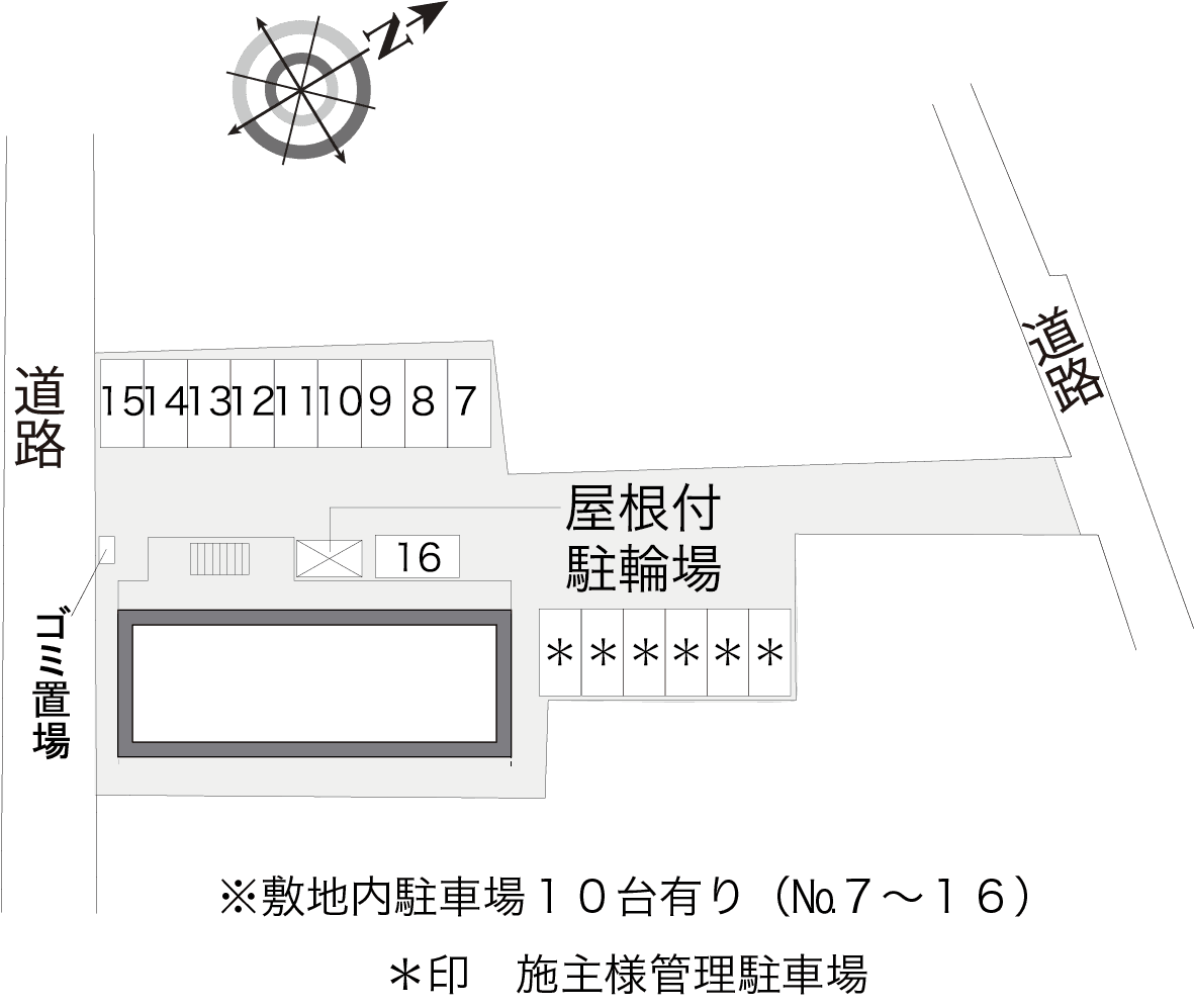 カロ　カーサ　ミヤ(32880)の駐車配置図