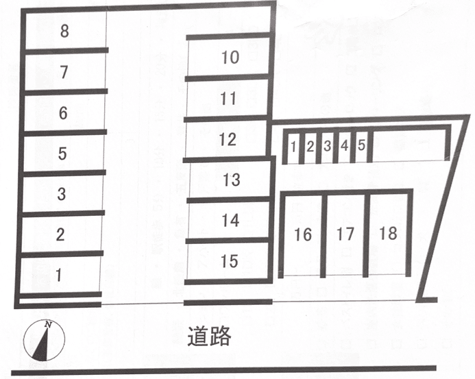 西亀有第４駐車場の駐車配置図