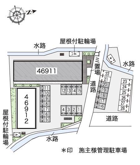 オ　モンターニュＡ(46911)　敷地外駐車場の駐車配置図