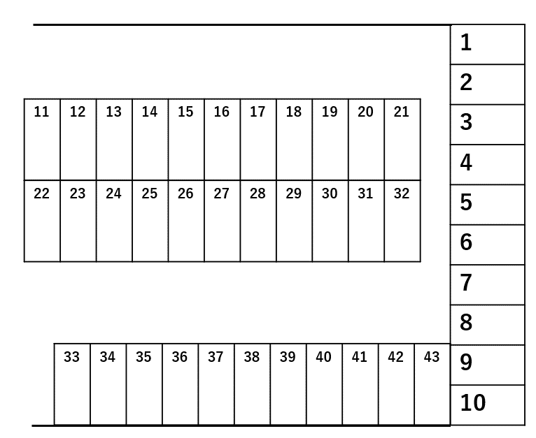 新井町518-11駐車場の駐車配置図