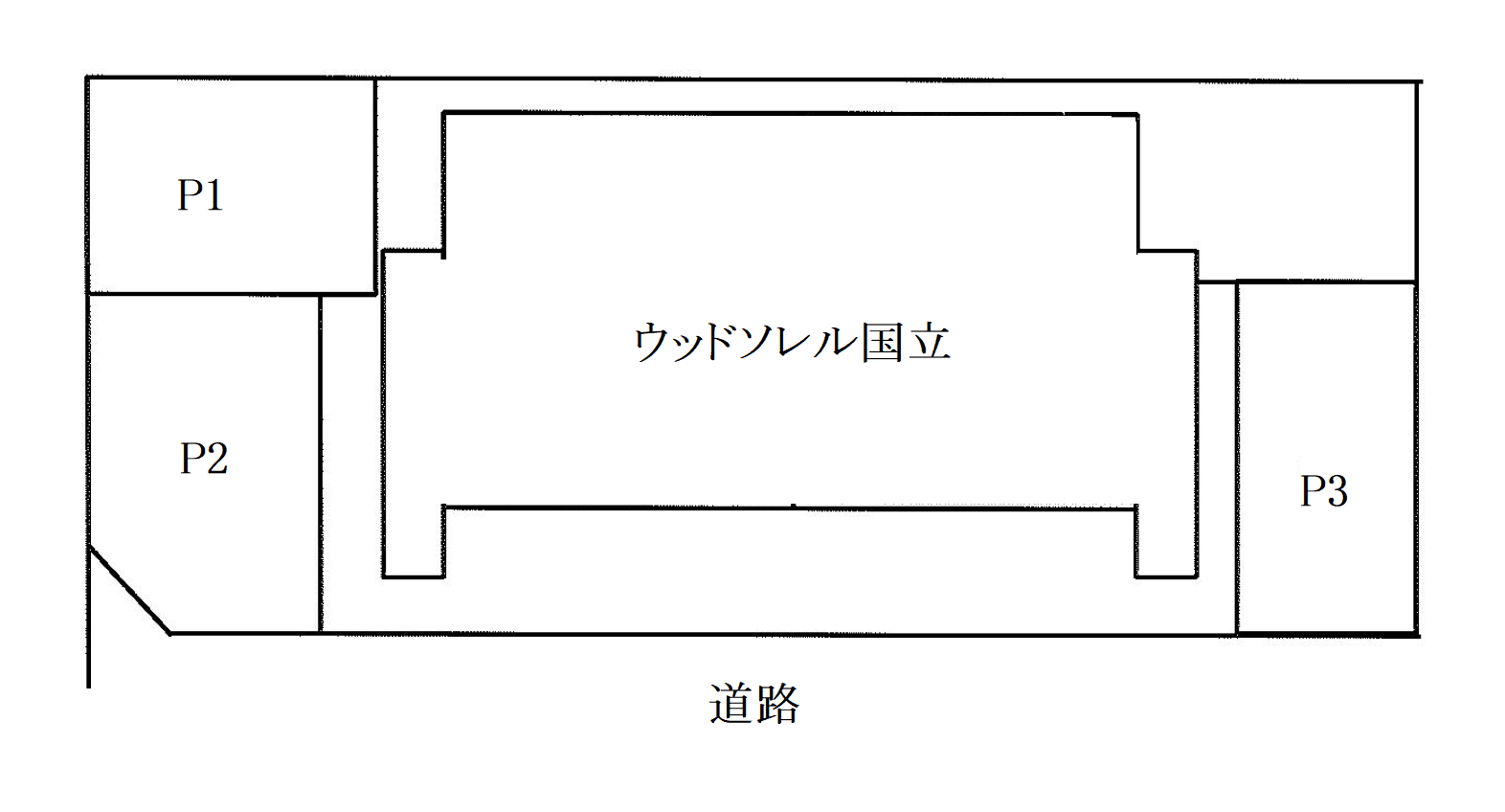 ｳｯﾄﾞｿﾚﾙ国立駐車場の駐車配置図