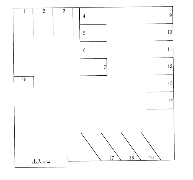 乗松様駐車場																				 																				の駐車配置図