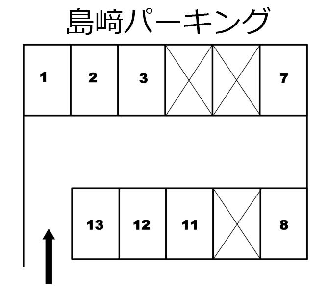 島﨑パーキングの駐車配置図