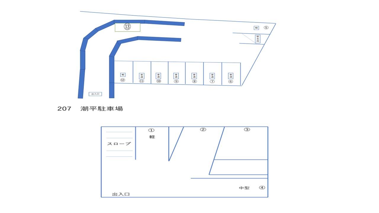 潮平駐車場の駐車配置図