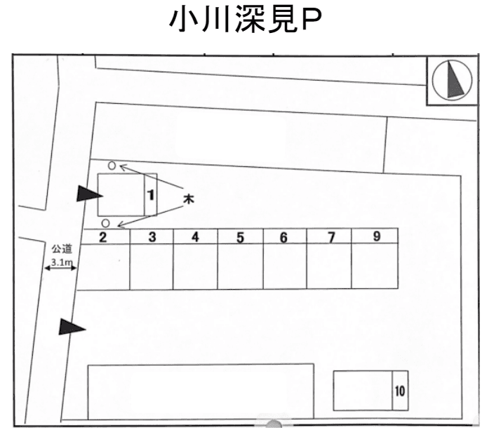 小川深見Ｐの駐車配置図