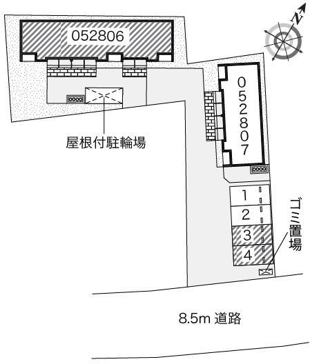 川原１(52806)　敷地外駐車場の駐車配置図