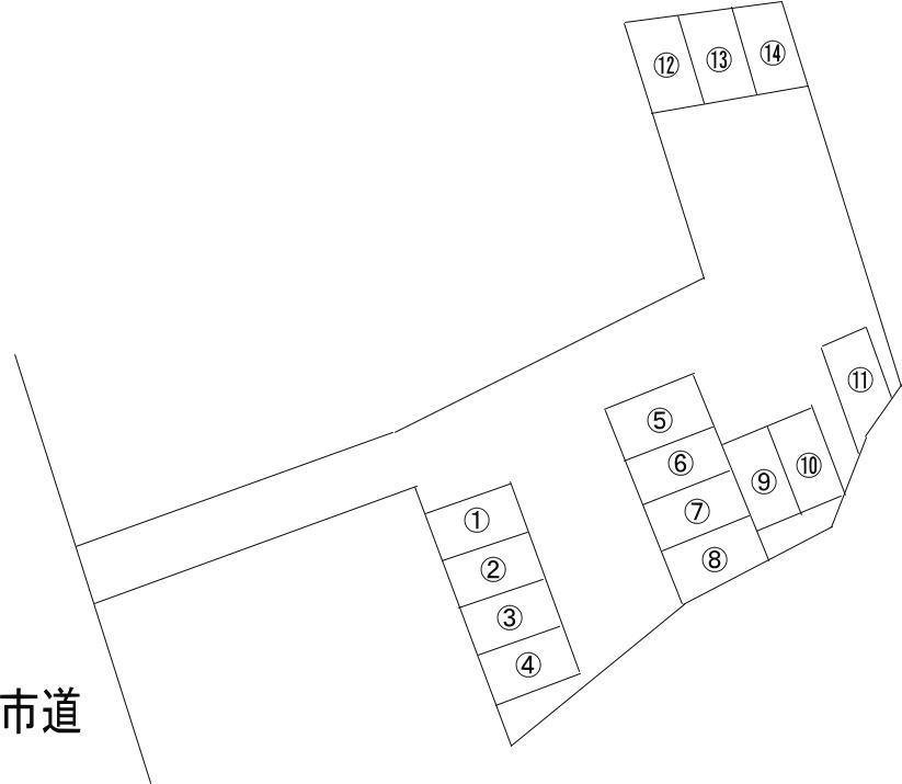 内郷綴町柴崎月極駐車場の駐車配置図