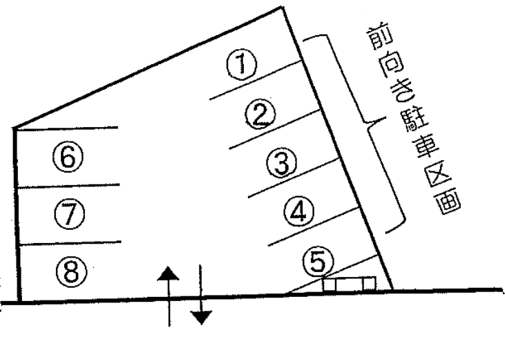 柱西浦パーキングの駐車配置図