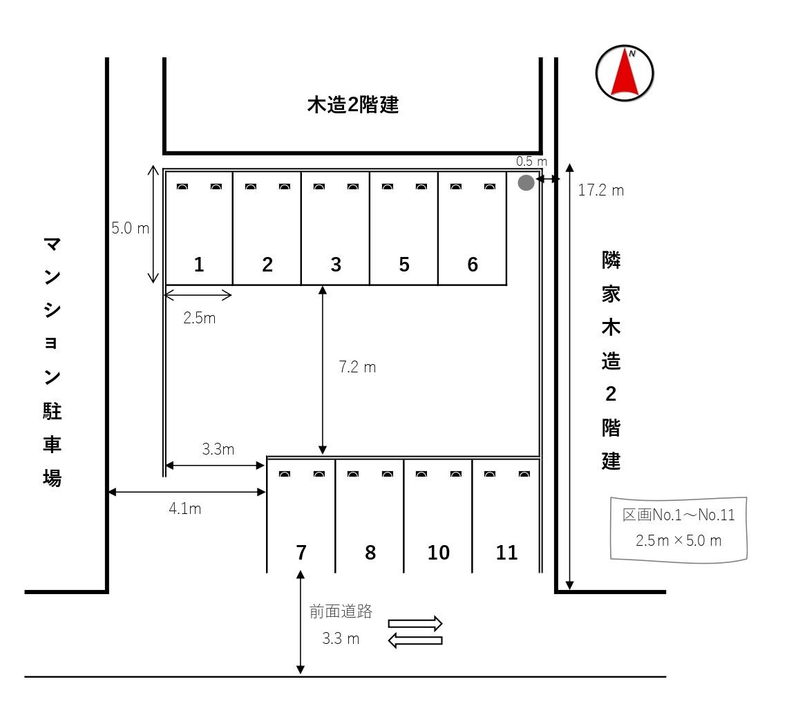 上泉町モータープールの駐車配置図