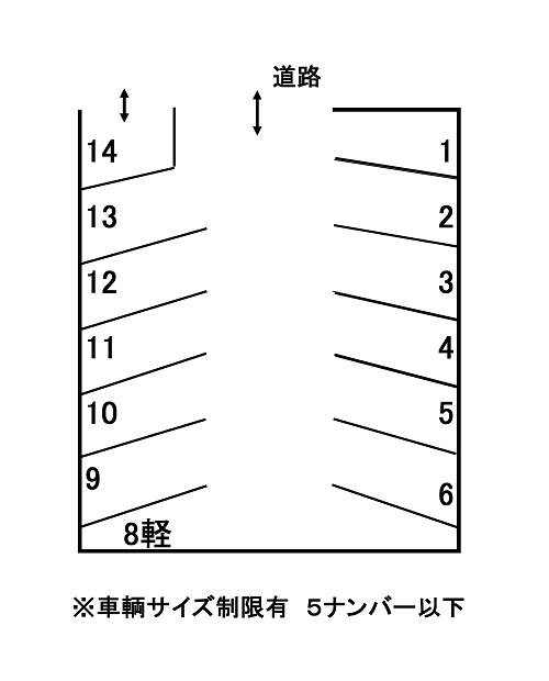 原小島パーキングの駐車配置図