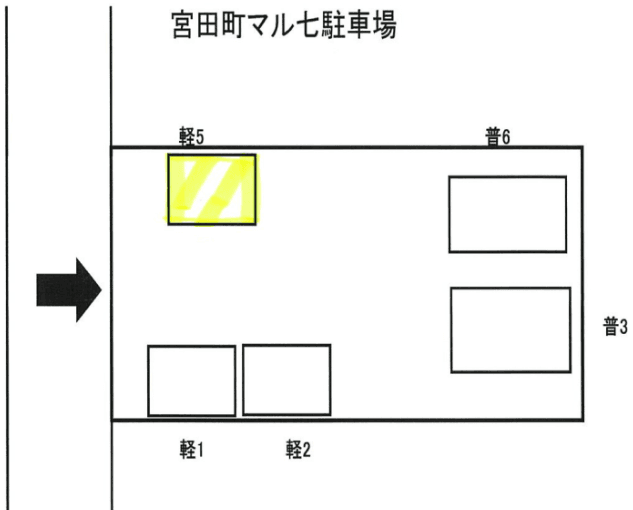 宮田町マル七駐車場の駐車配置図