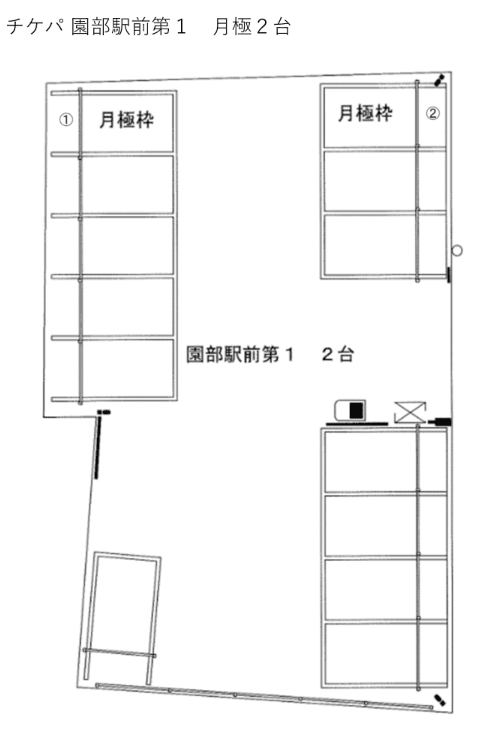 園部駅前第１の駐車配置図