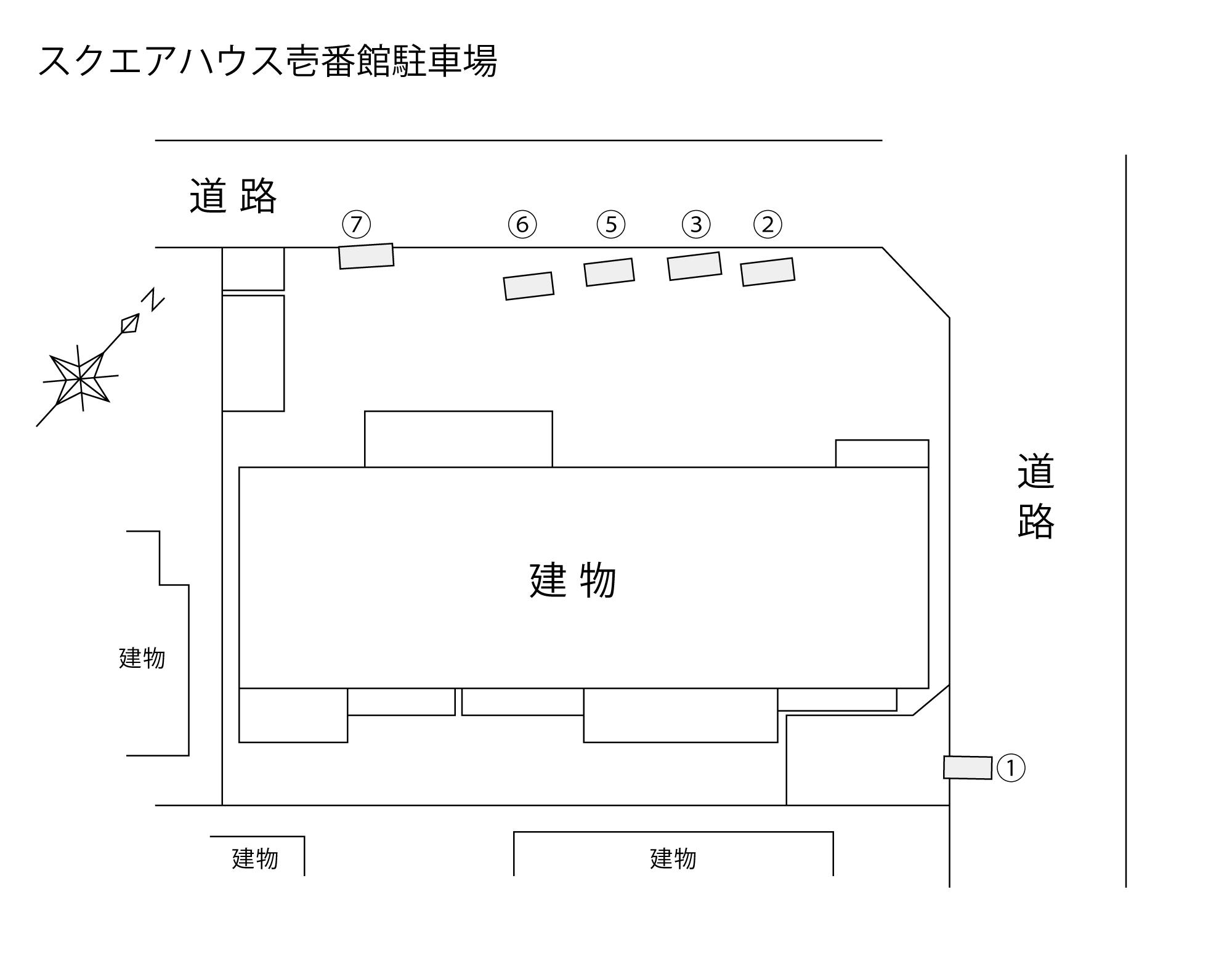 スクエアハウス壱番館駐車場の駐車配置図