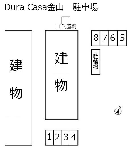 Dura Casa金山　駐車場の駐車配置図