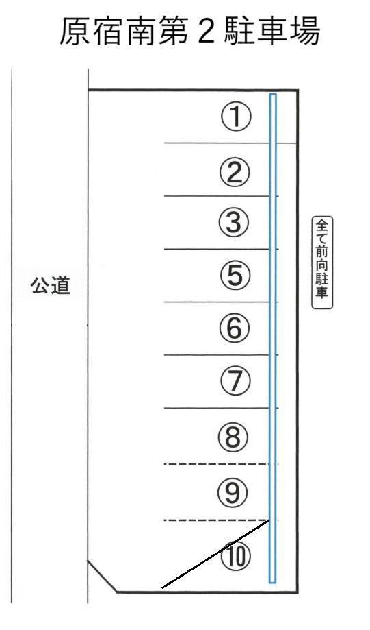 原宿南第２駐車場の駐車配置図