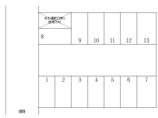 津志田東パーキングの駐車配置図