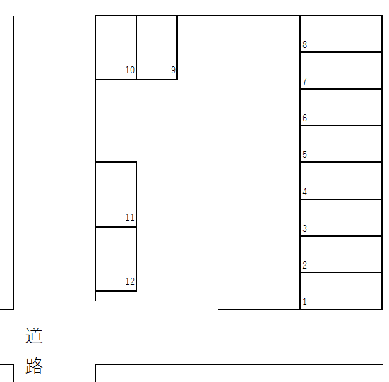 上竜尾町駐車場の駐車配置図