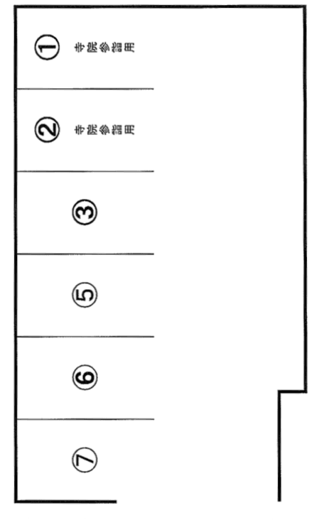 玄忠寺ガレージの駐車配置図