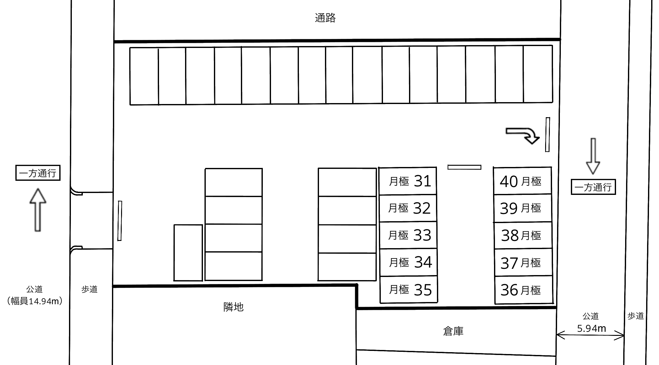 名古屋千代田１丁目の駐車配置図