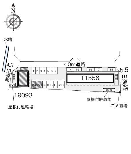 ルミエールⅡ(19093)　敷地外駐車場の駐車配置図