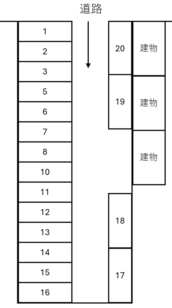 斎藤②新居屋八島119番駐車場の駐車配置図