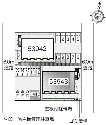 ウイングＢ(53943)の駐車配置図