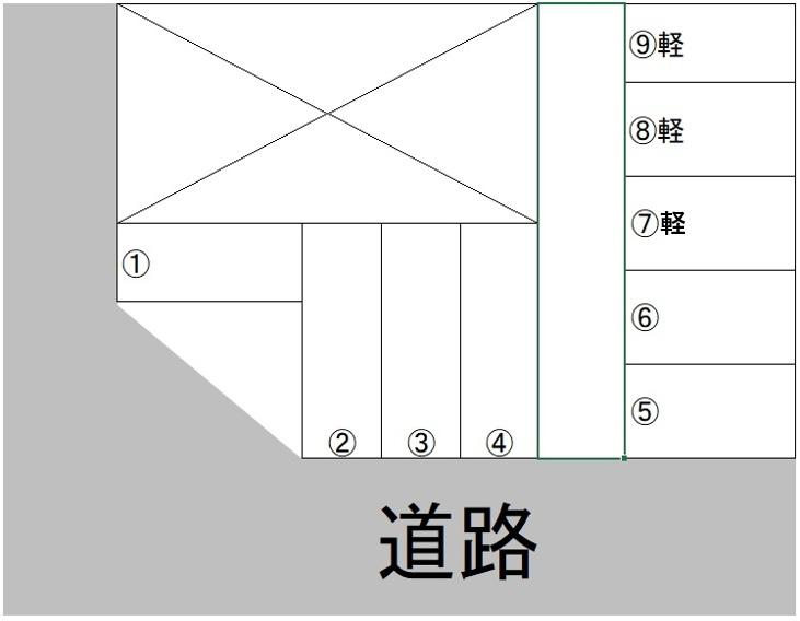 下荒田2丁目駐車場の駐車配置図