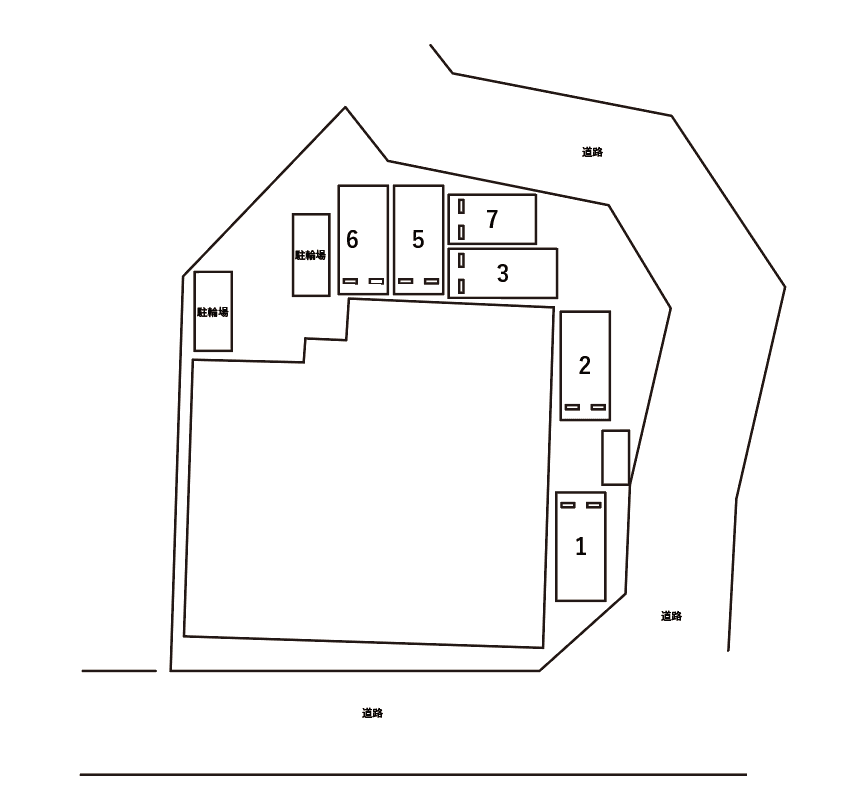 アムール招提の駐車配置図