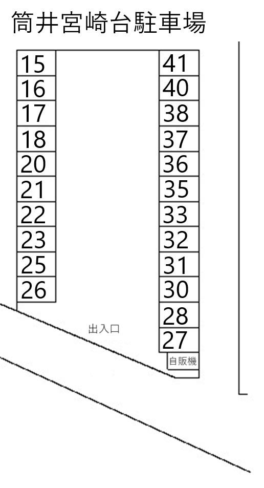 筒井宮崎台駐車場の駐車配置図