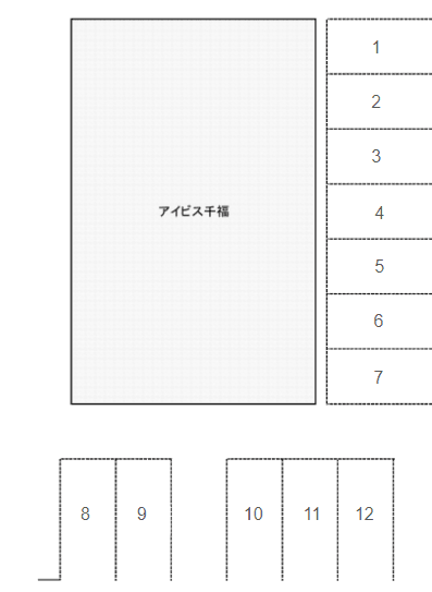 アイビス千福アパートの駐車配置図