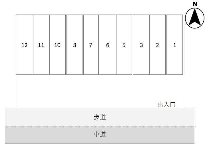K-0125駐車場の駐車配置図