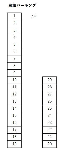 SSパーク白和町①駐車場の駐車配置図