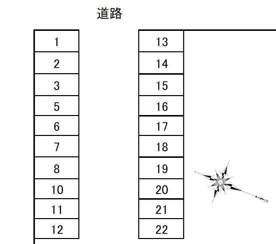 PD岡村第一駐車場の駐車配置図