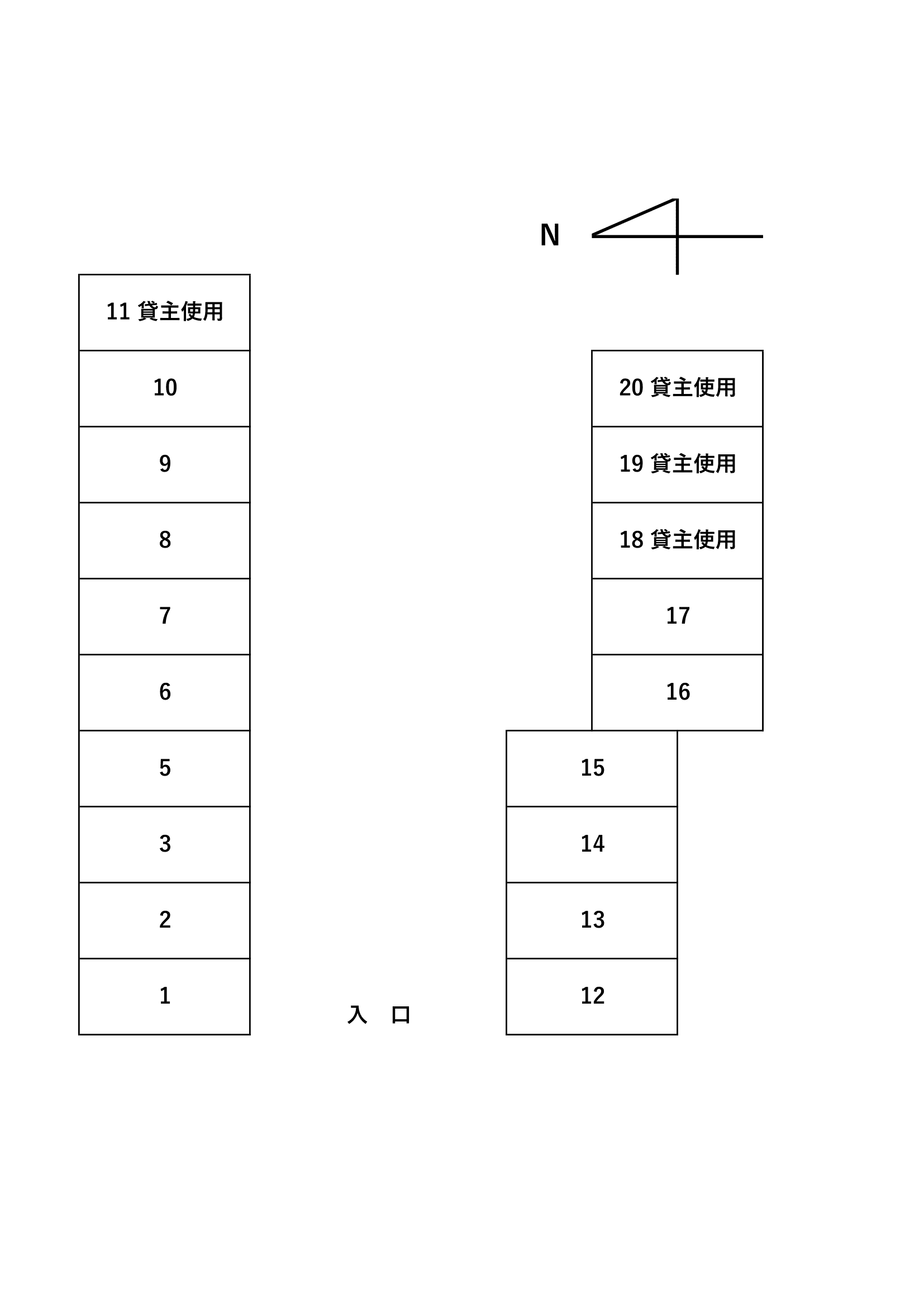 M22パーキングの駐車配置図