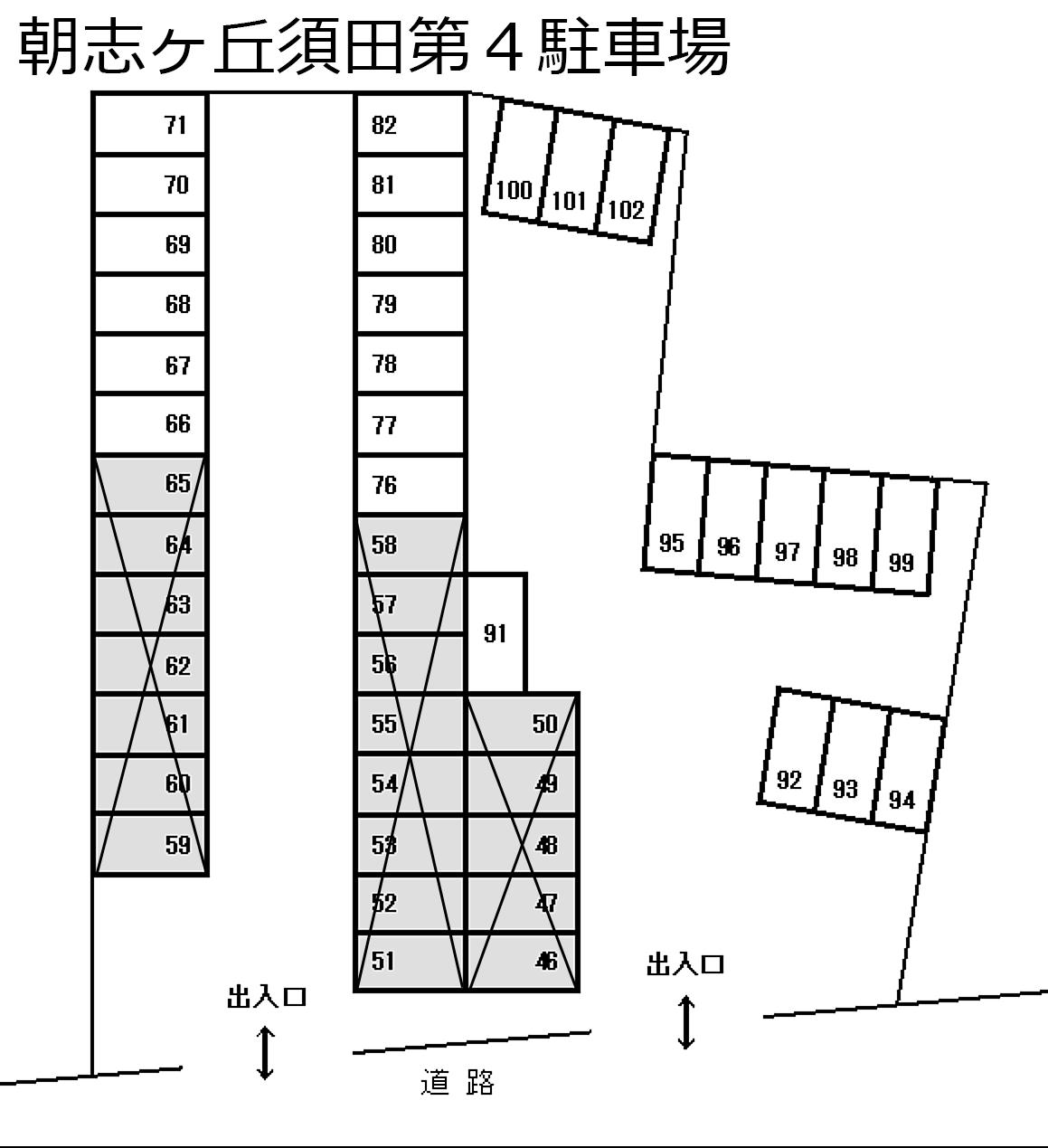 朝志ヶ丘須田第４駐車場の駐車配置図