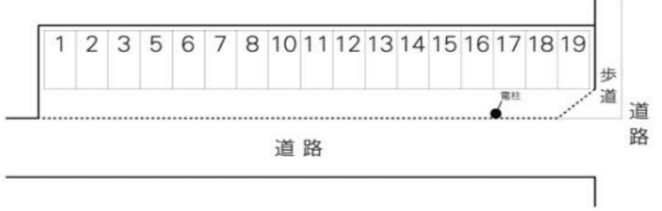 市川駐車場の駐車配置図