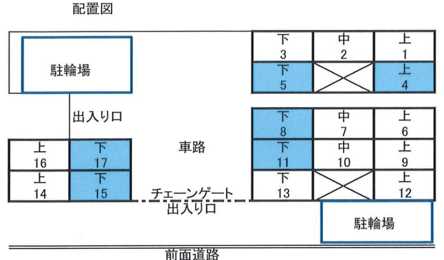 エクセルシオール湘南平塚の駐車配置図