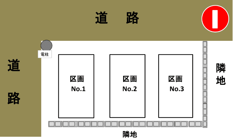 アカシヤ駐車場の駐車配置図