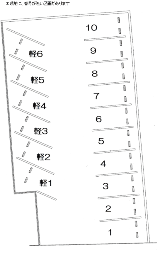 中澤パーキングの駐車配置図