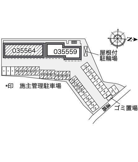 グランデタカヤマⅡ(35564)の駐車配置図