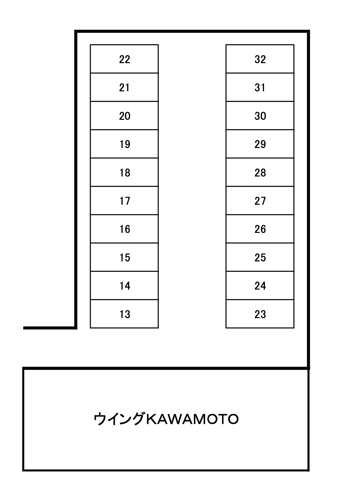 淵野辺本町２丁目　伊藤駐車場の駐車配置図