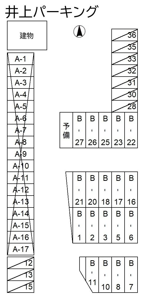 井上パーキングの駐車配置図