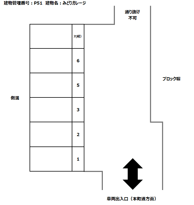 みどりガレージの駐車配置図