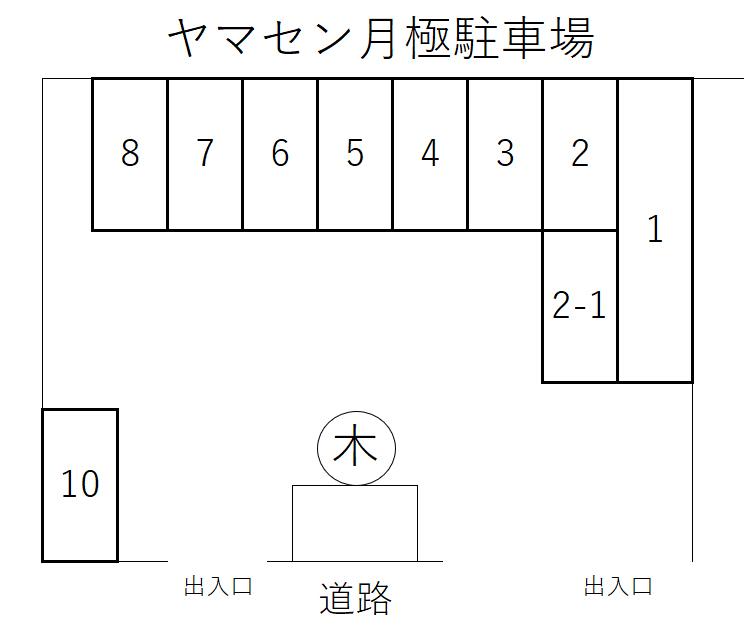 ヤマセン月極駐車場の駐車配置図