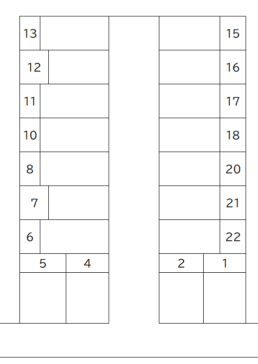 内田第２パーキングの駐車配置図