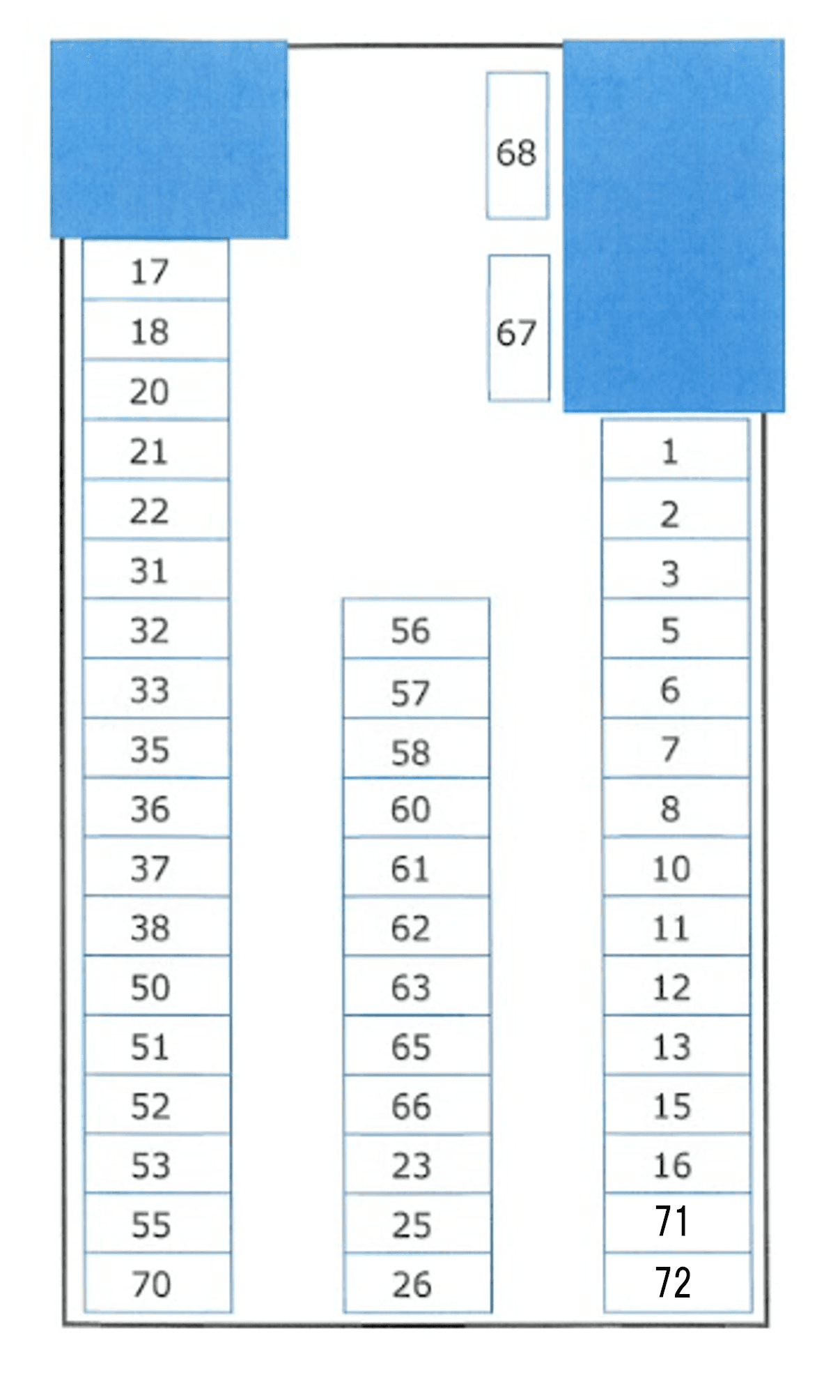 共栄モータープールの駐車配置図