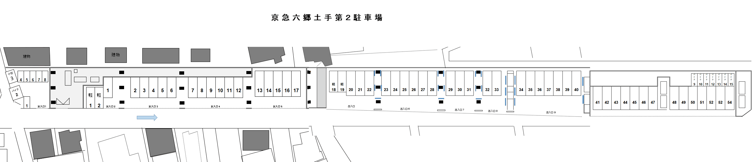 京急六郷土手第２の駐車配置図