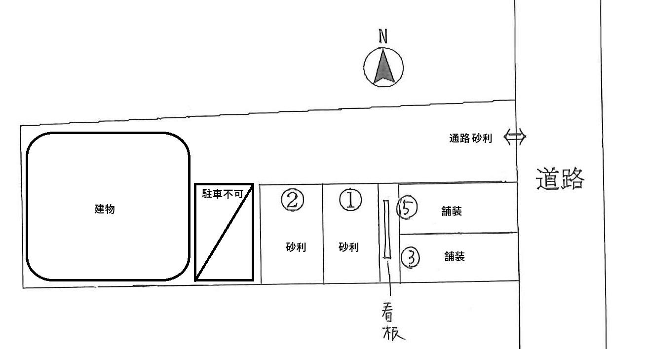 天神町2-14駐車場の駐車配置図