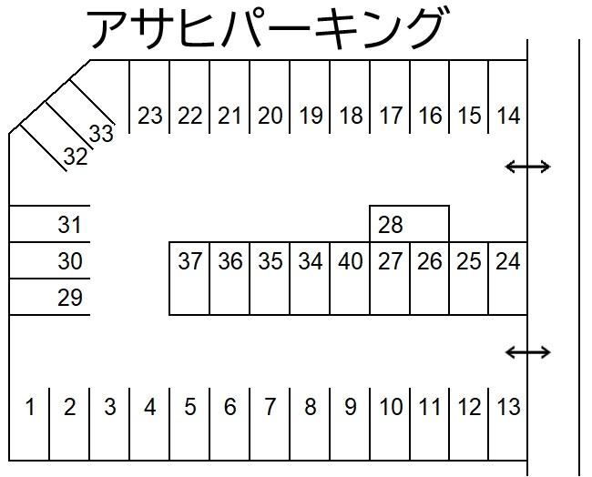 アサヒパーキングの駐車配置図