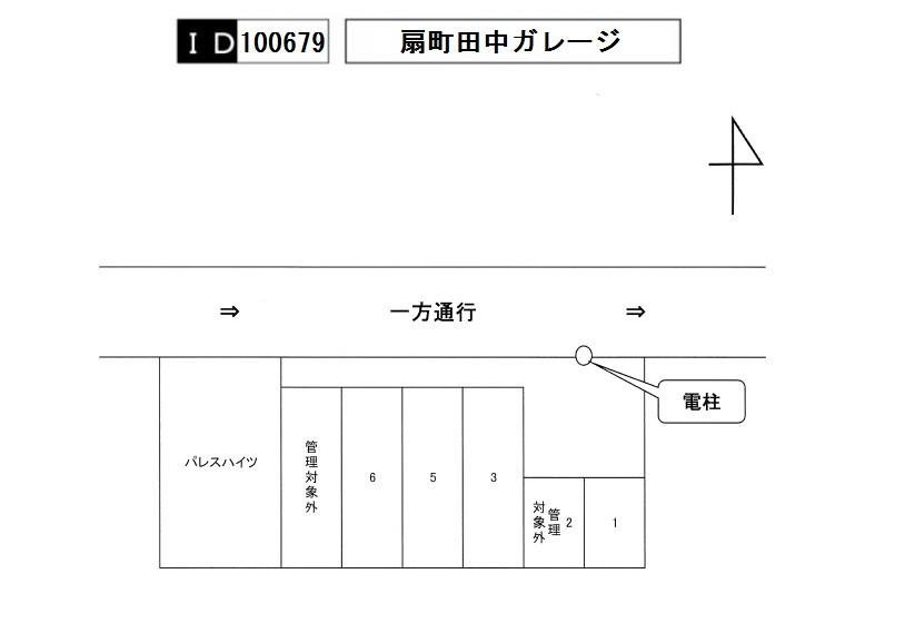 扇町田中ガレージの駐車配置図